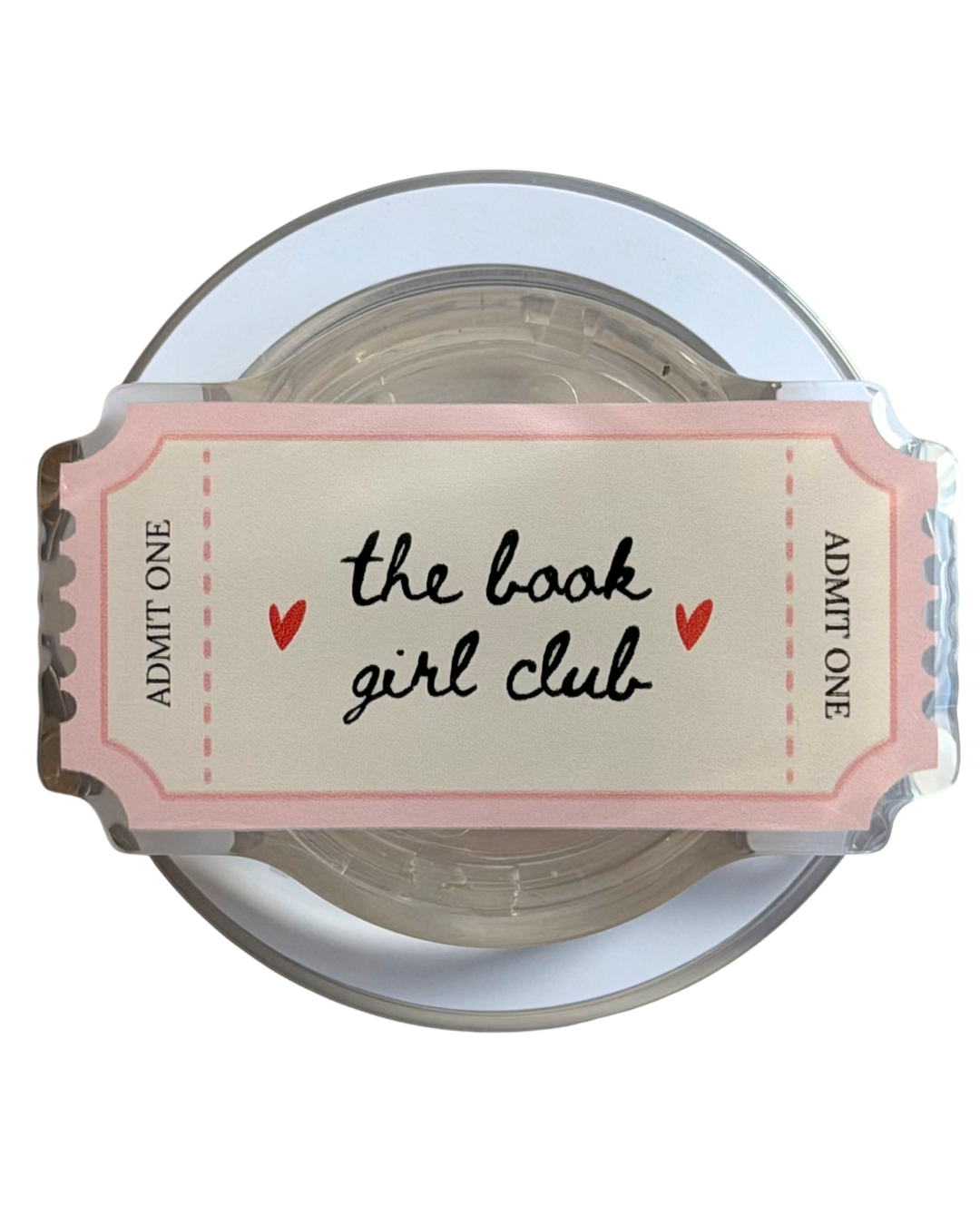magnetic grip of a ticket ''the book girl club'' in pink/beige colours